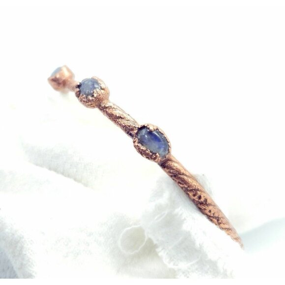 Dragon Bloodstone Cuff Bracelet Moonstone Copper Wire  Copper moonstone bracelet